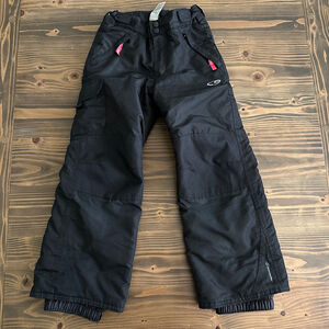 Girls’ Champion VentureDry Snow Ski Pants Black Pink Size 6X Waterproof Winter